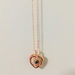 Michael Hill rose gold hanging diamond necklace